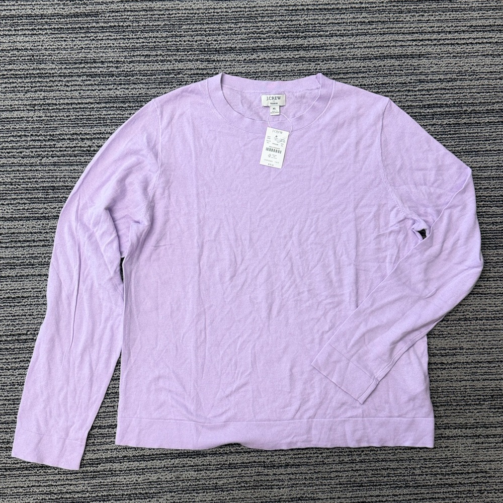 🔥🔥🔥NEW J. Crew Cotton Teddie Light Purple Lavender Crewneck Sweater